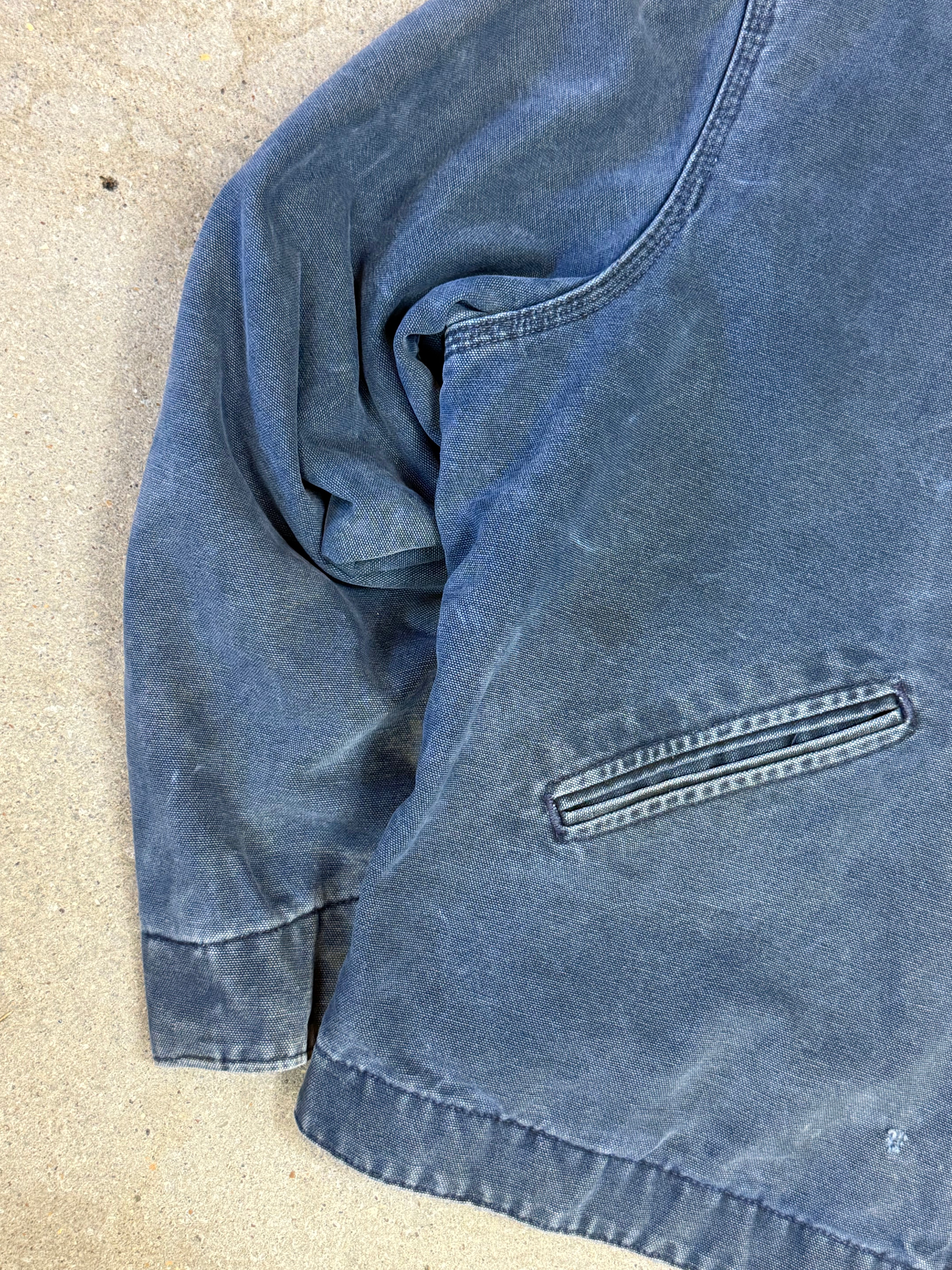 Very Rare 1990s Carhartt Detroit Jacket J65 BLU faded petrol blue / contrast collar (size XL) (size X-Large regular)