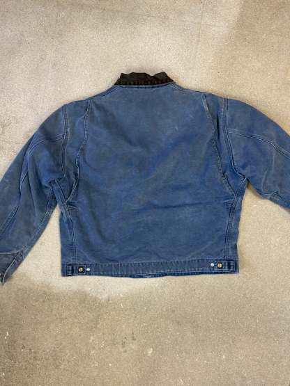 Very Rare 1990s Carhartt Detroit Jacket J65 BLU faded petrol blue / contrast collar (size XL) (size X-Large regular)