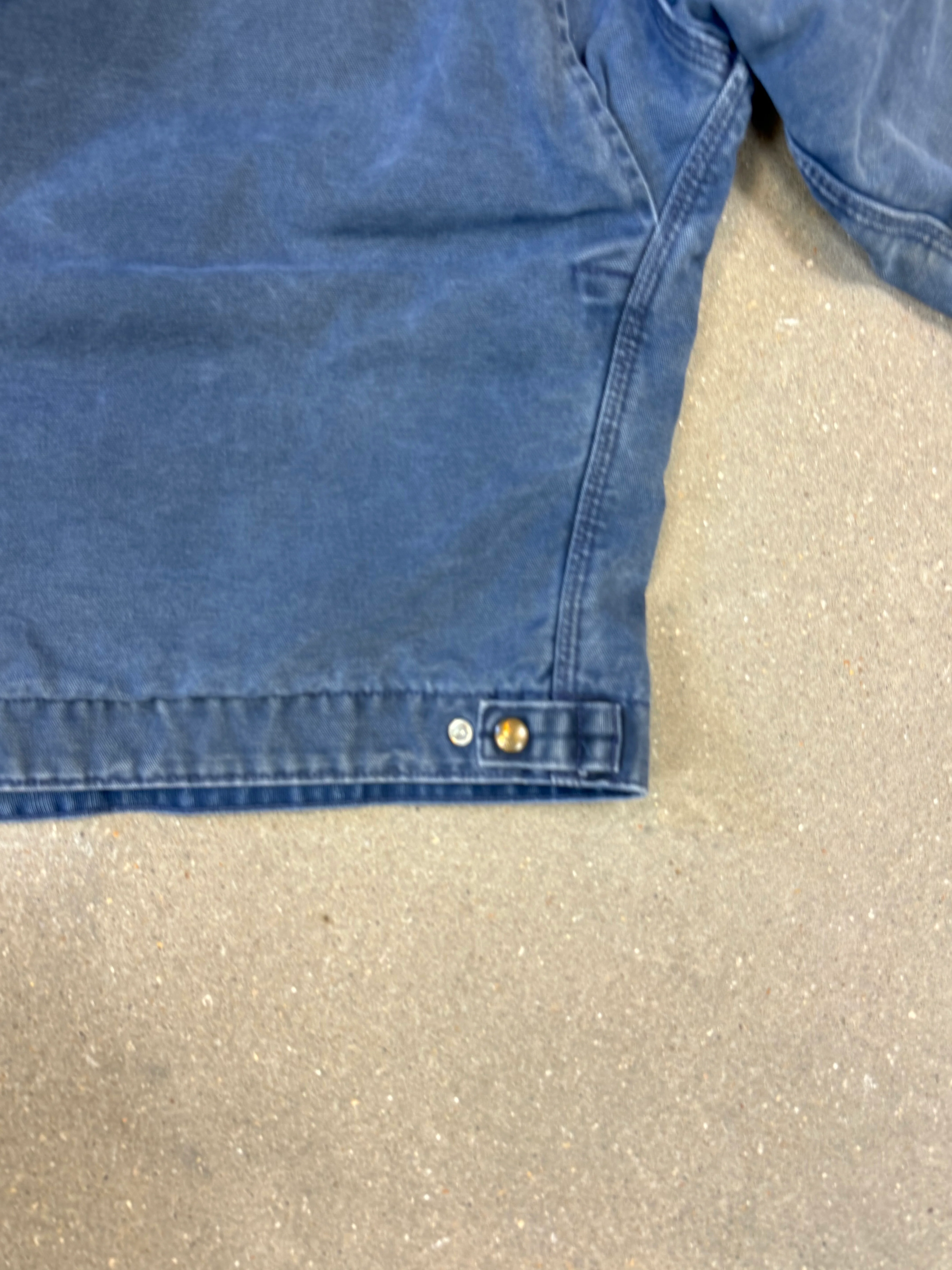 Very Rare 1990s Carhartt Detroit Jacket J65 BLU faded petrol blue / contrast collar (size XL) (size X-Large regular)