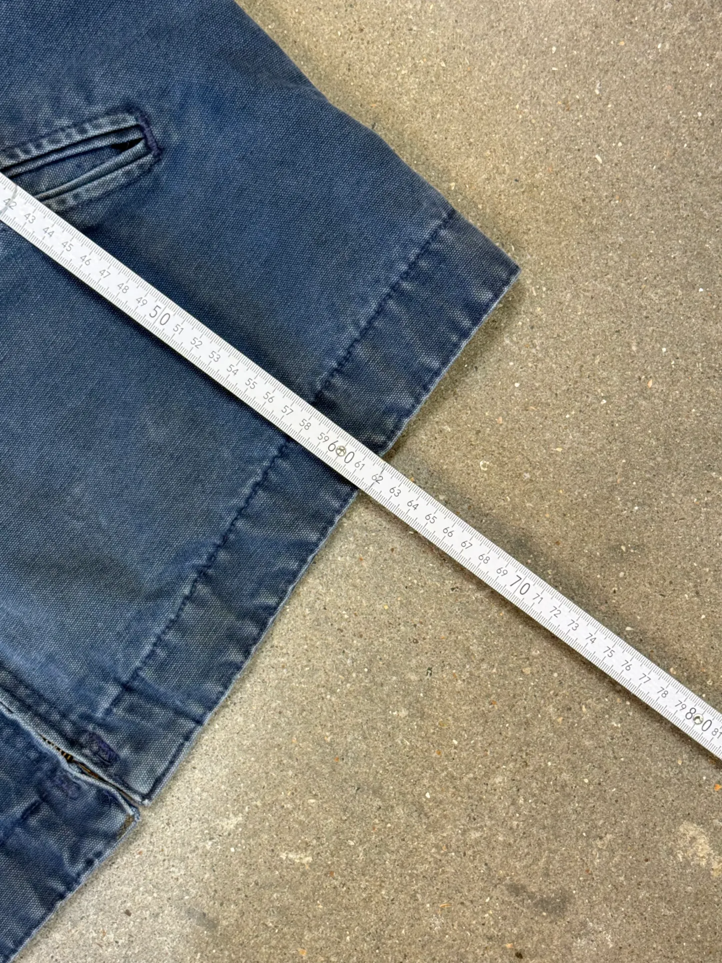 Very Rare 1990s Carhartt Detroit Jacket J65 BLU faded petrol blue / contrast collar (size XL) (size X-Large regular)