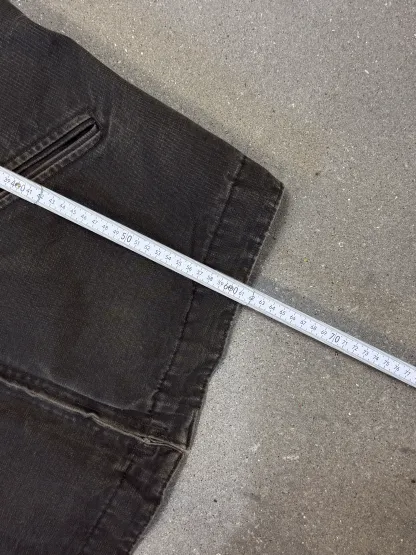 1990s Carhartt Detroit Jacket J97 MOS 'Made in USA' faded green / brown contrast collar (size L) (size Large regular)