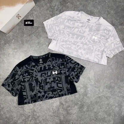 Under Armour Launch Printed T-Shirt Black & Launch Speedpocket Shorts Set
