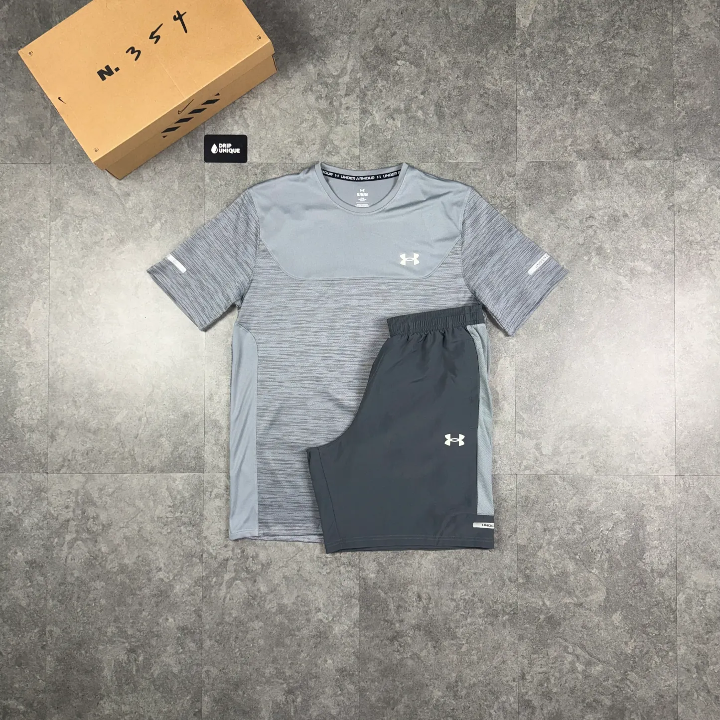 Under Armour Tech Utility T-Shirt Grey & Grey Tech Utility Shorts Set