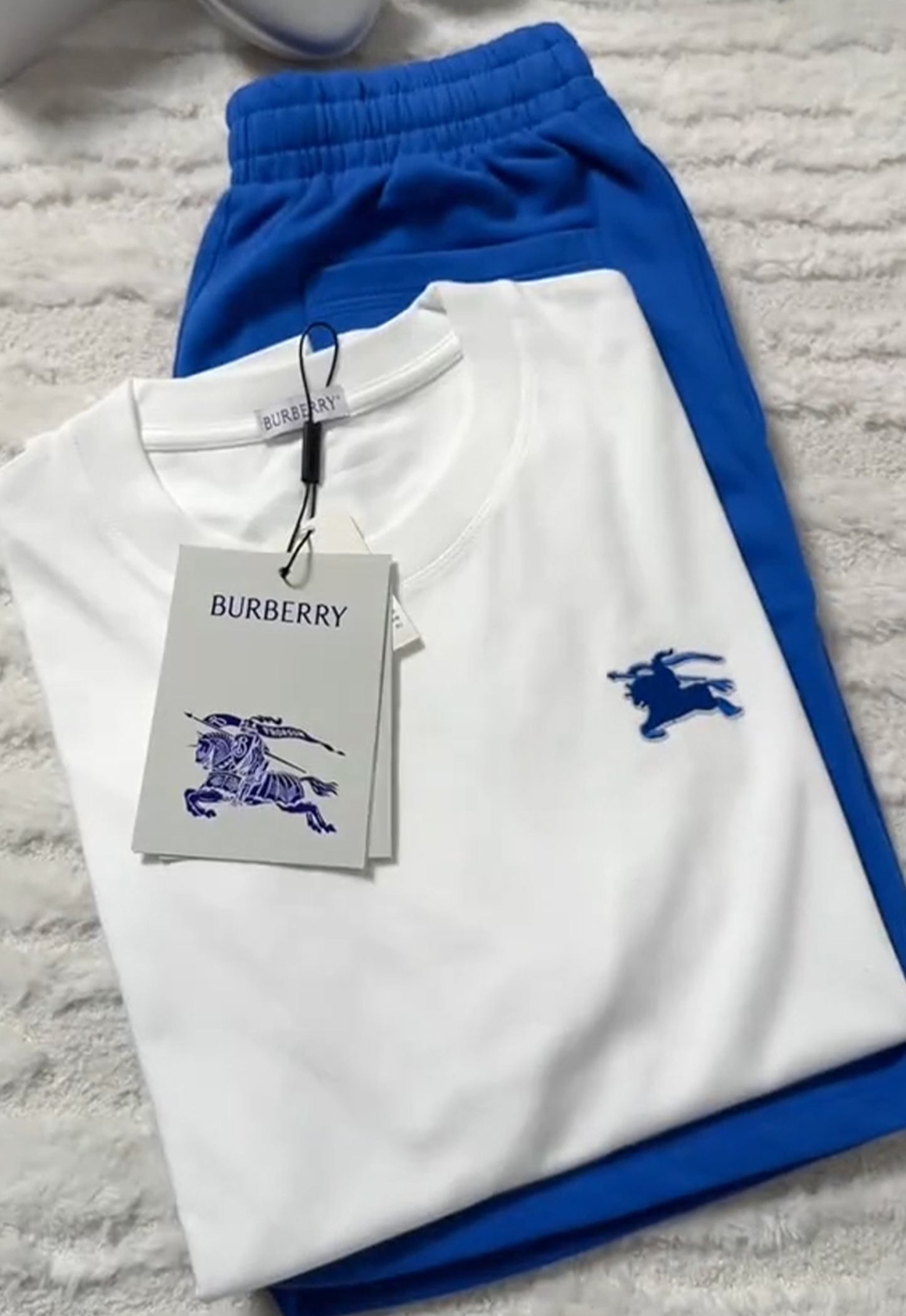 Blue warhorse T & blue shorts