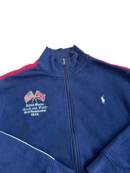 Polo Ralph Lauren Small Pony "USA" Track & Field Zipper Sweater