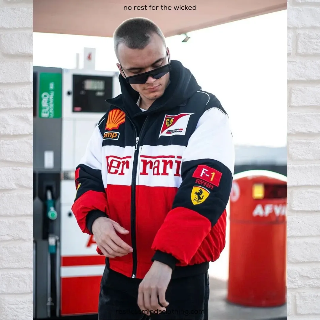 F1 Racing Jacket Bomber Embroidered and Quilted Inside