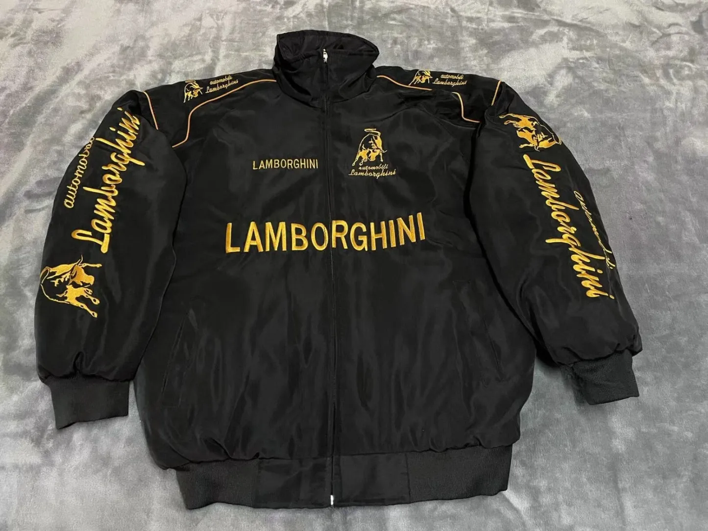 Unisex Adult Lamborghini Jacket Ebroidered Cotton Padded F 1 Racing Jacket