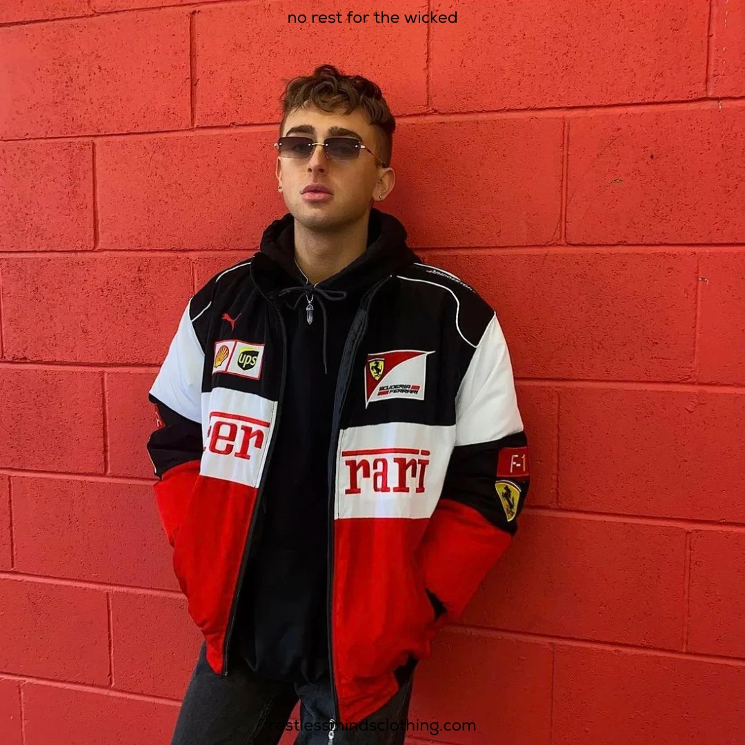 F1 Racing Jacket Bomber Embroidered and Quilted Inside