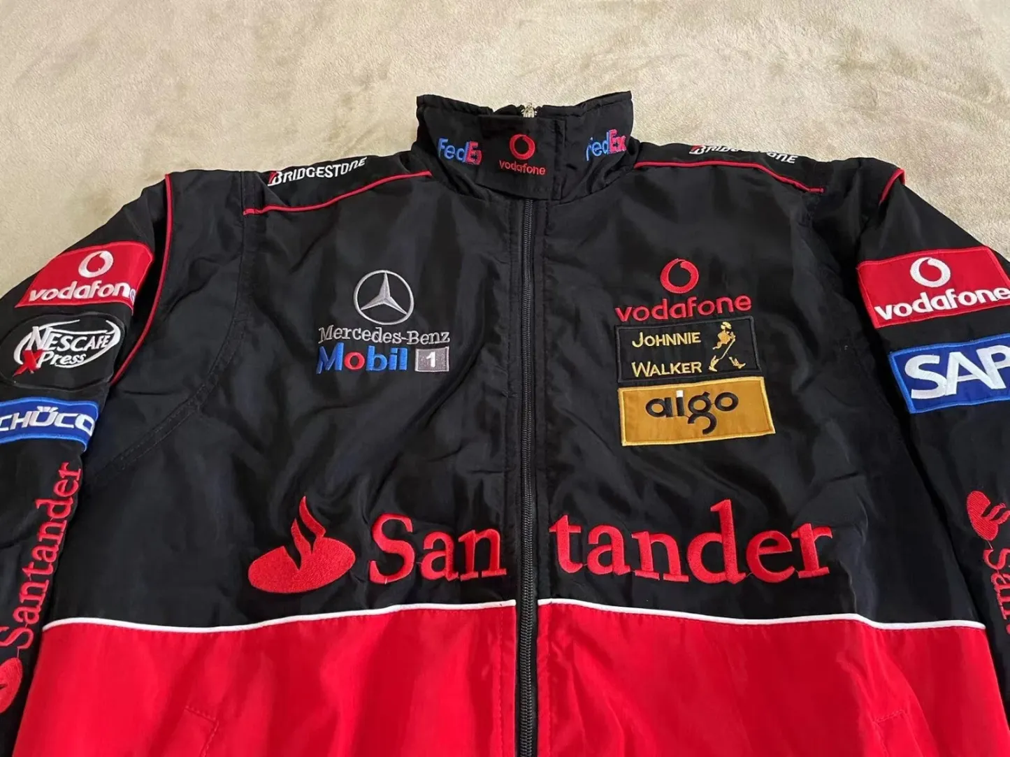 Unisex Adult F1 Racing Jacket, Benz Jacket ,Ebroidered Cotton Padded 