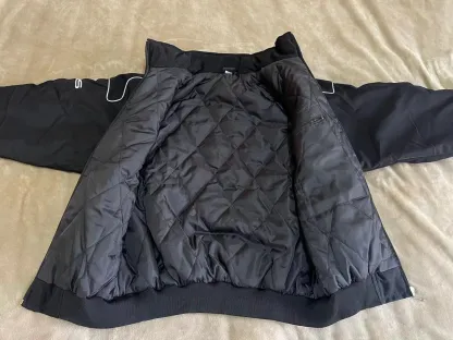 Unisex Adult Racing Black Jacket Embroidered Patches Cotton Padded Lexus 