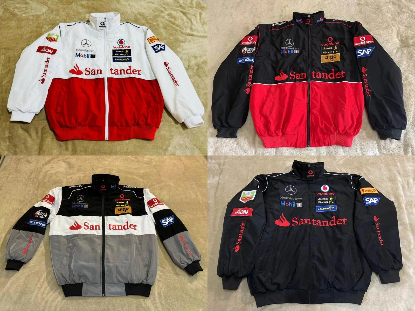 Unisex Adult F1 Racing Jacket, Benz Jacket ,Ebroidered Cotton Padded 