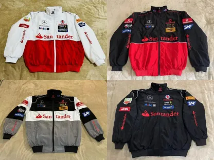 Unisex Adult F1 Racing Jacket, Benz Jacket ,Ebroidered Cotton Padded 