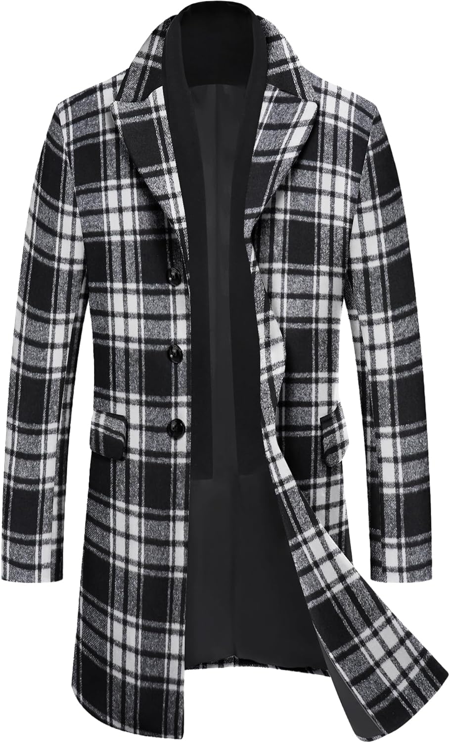 COOFANDY Men's Wool Blend coat with Detachable Scarf