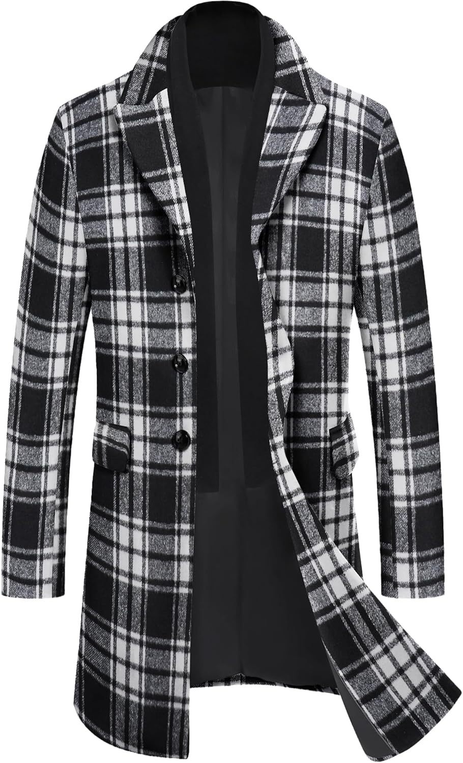 COOFANDY Men's Wool Blend coat with Detachable Scarf