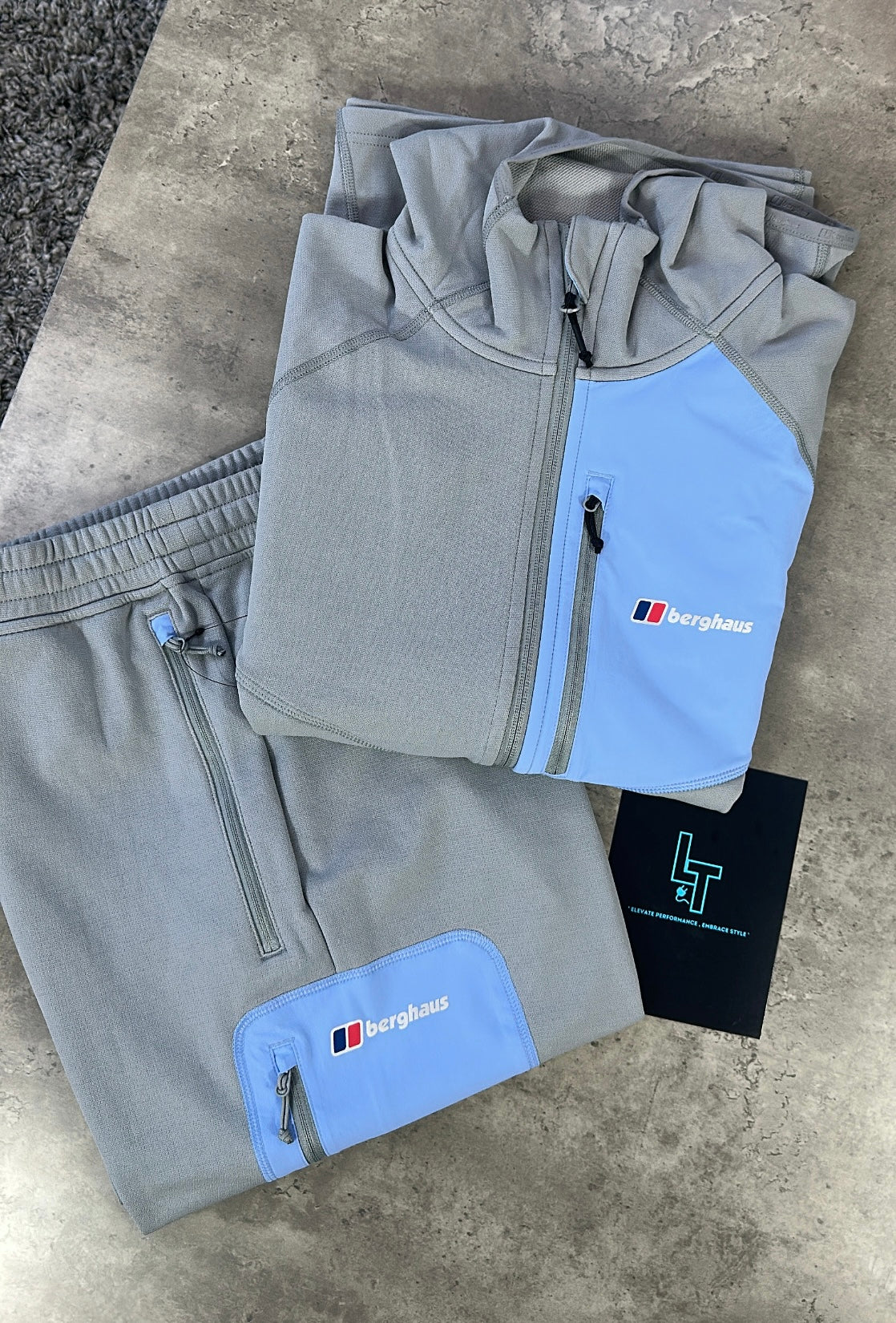 BERGHAUS FLEECE SET - LIGHT GREY/BLUE