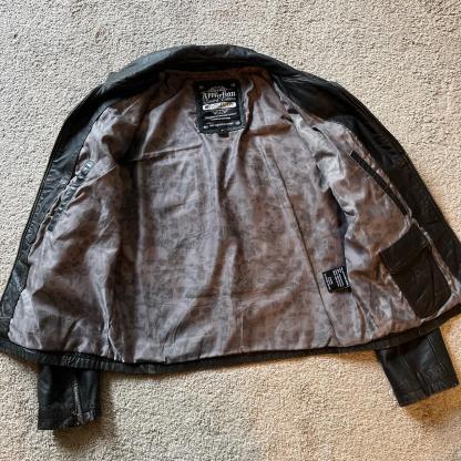 Black Double Eagle Y2K Leather Jacket