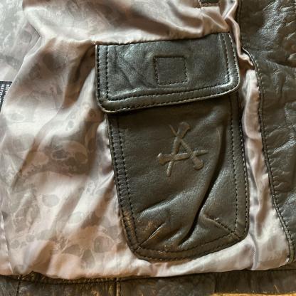 Black Double Eagle Y2K Leather Jacket