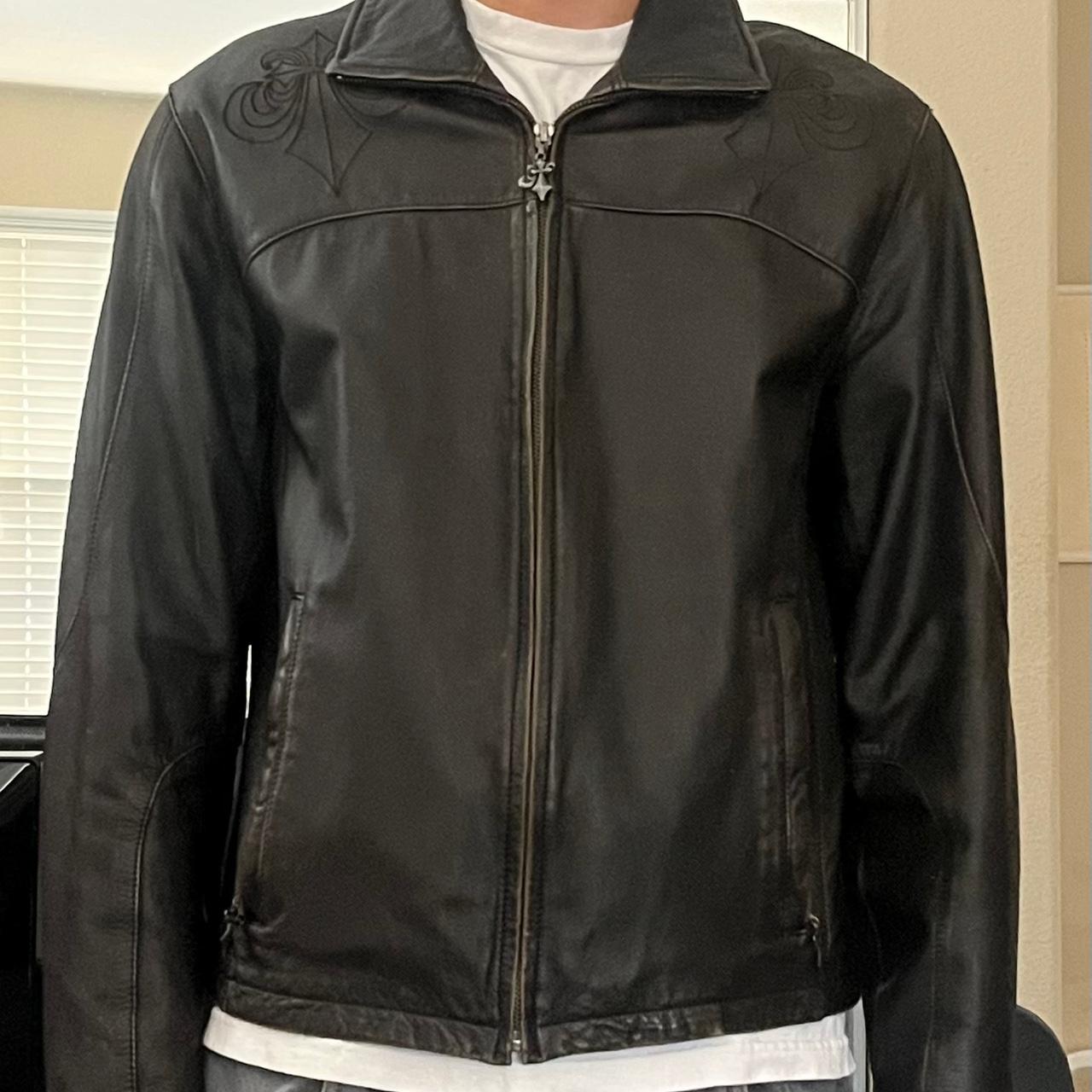 Black Double Eagle Y2K Leather Jacket