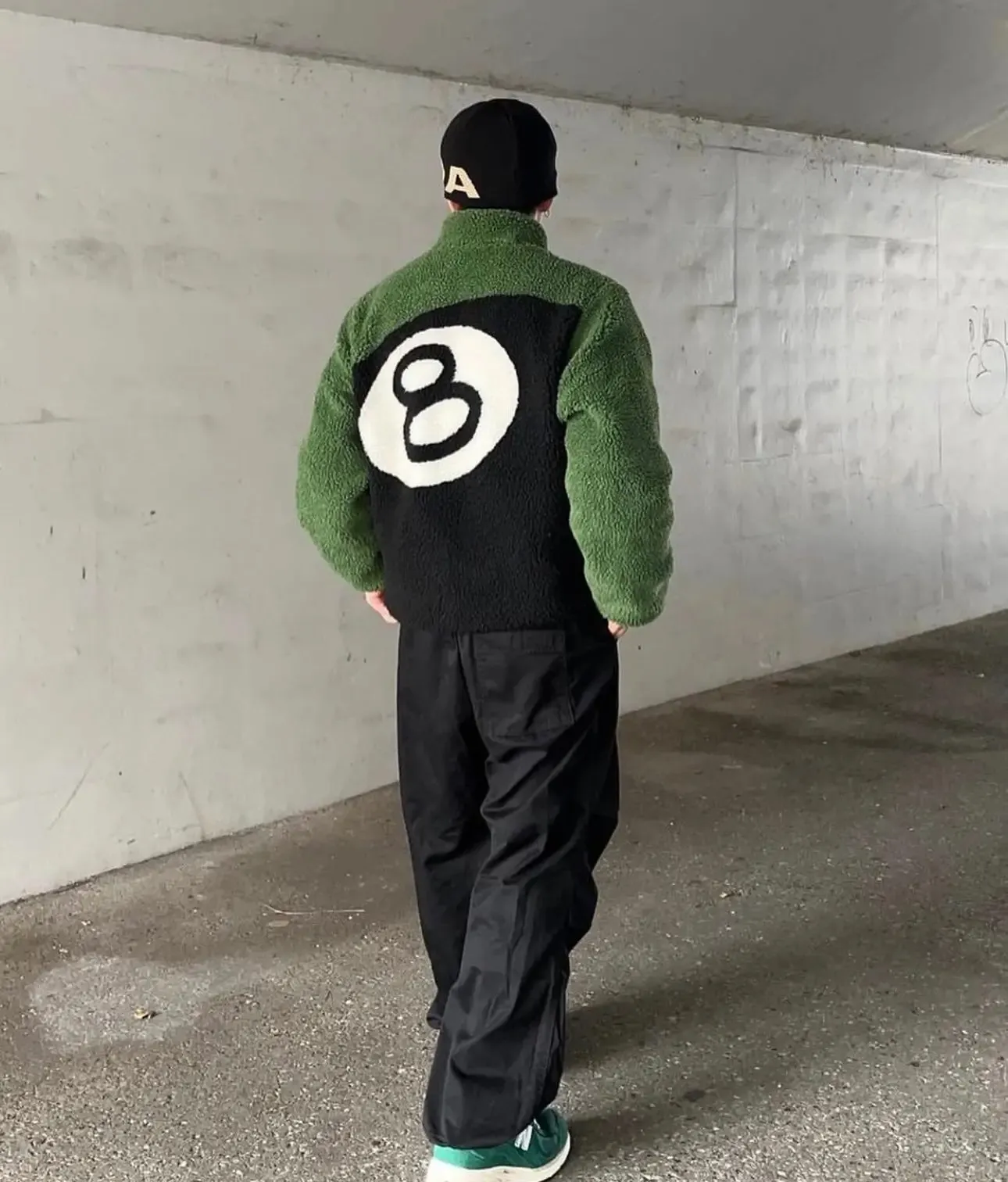 Stussy 8 Ball Sherpa Reversible Jacket ‘Green’