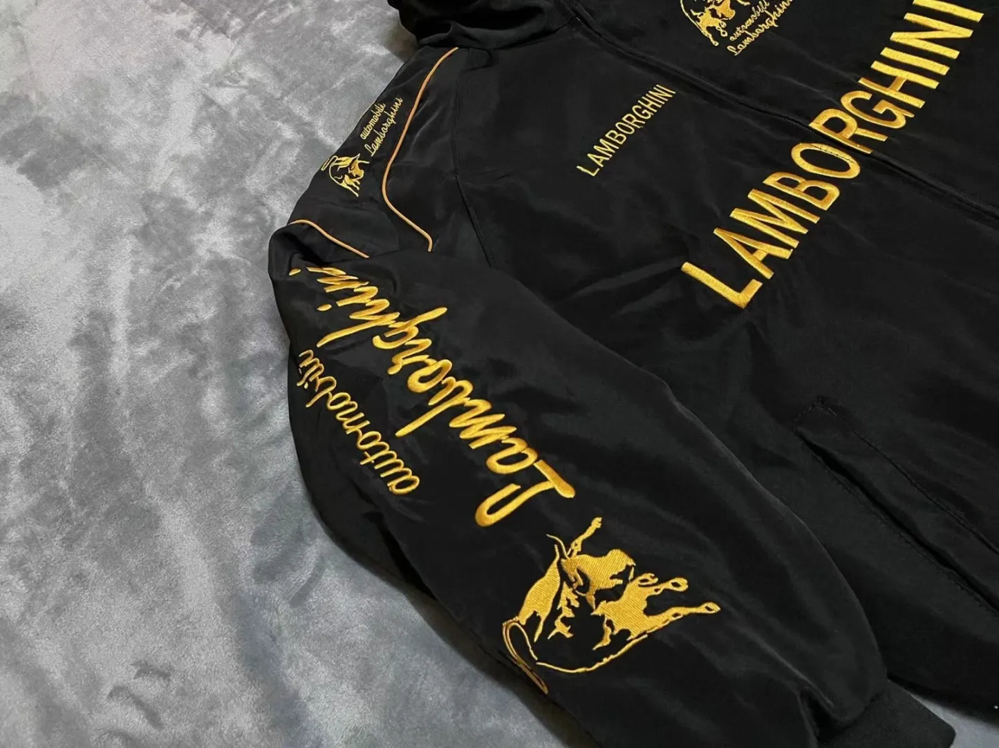 Unisex Adult Lamborghini Jacket Ebroidered Cotton Padded F 1 Racing Jacket