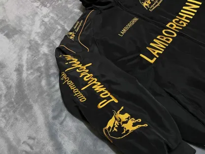 Unisex Adult Lamborghini Jacket Ebroidered Cotton Padded F 1 Racing Jacket