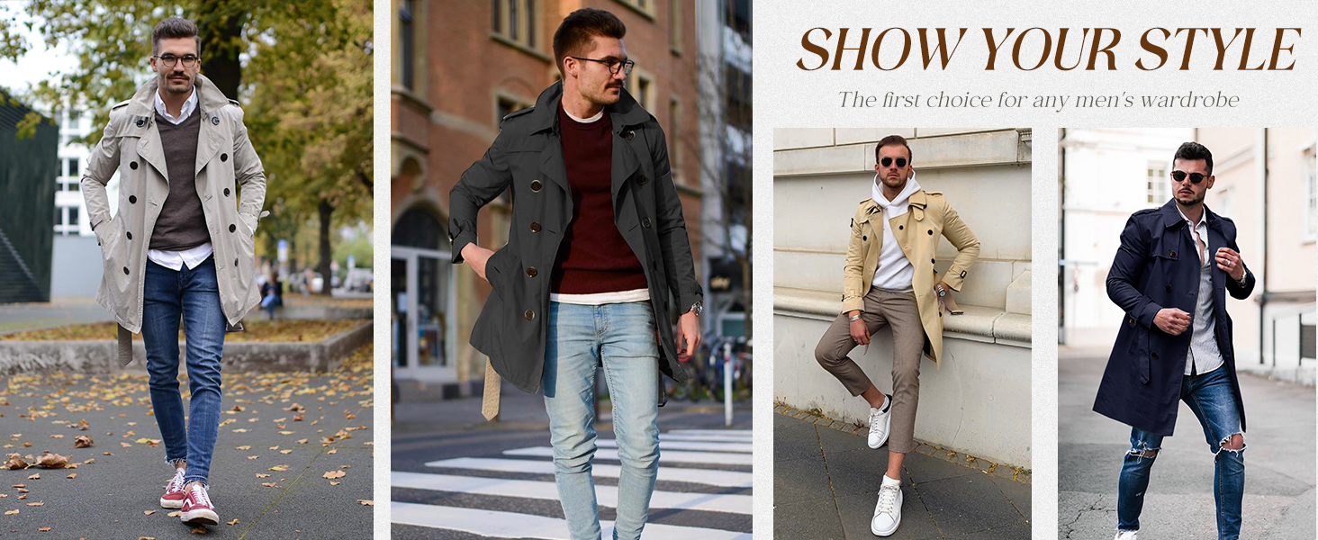 lightweight trench caot for men