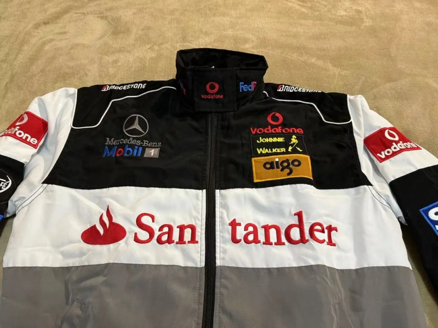 Unisex Adult F1 Racing Jacket, Benz Jacket ,Ebroidered Cotton Padded 