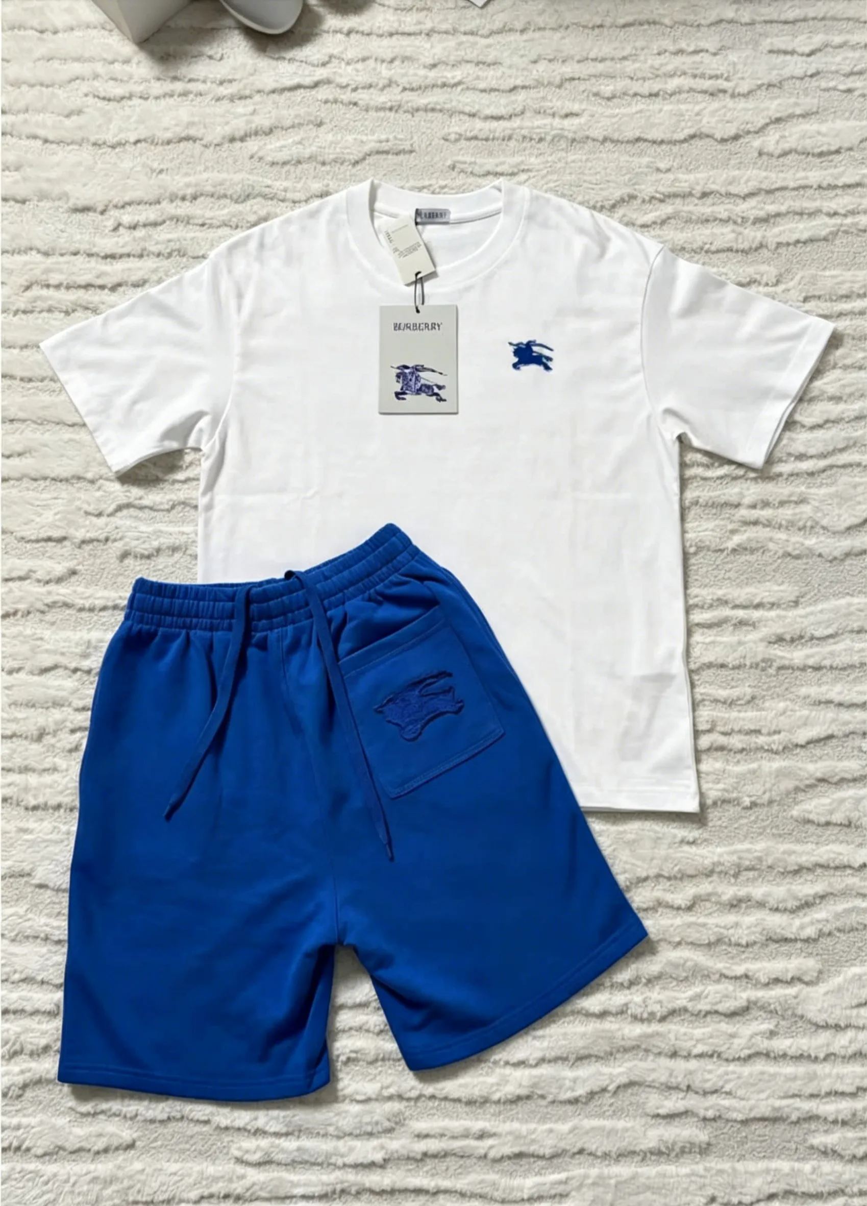 Blue warhorse T & blue shorts