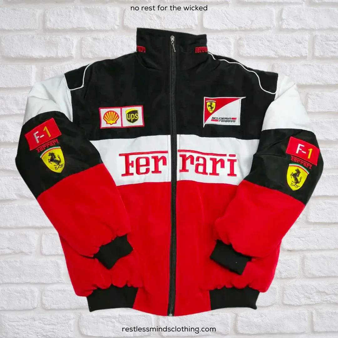 F1 Racing Jacket Bomber Embroidered and Quilted Inside