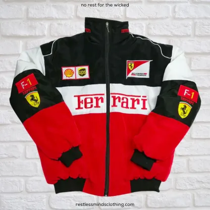 F1 Racing Jacket Bomber Embroidered and Quilted Inside