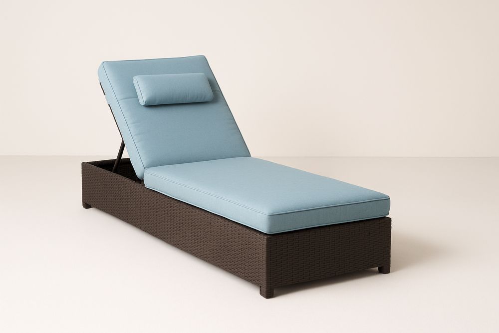 Polohovatelné lehátko z polyetylenu s modrou poduškou-Casavivapt