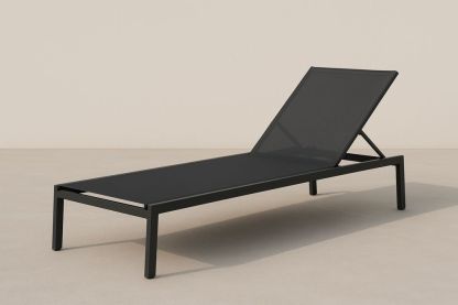 Zahradní lehátko nastavitelné černé hliník textilene-Casavivapt