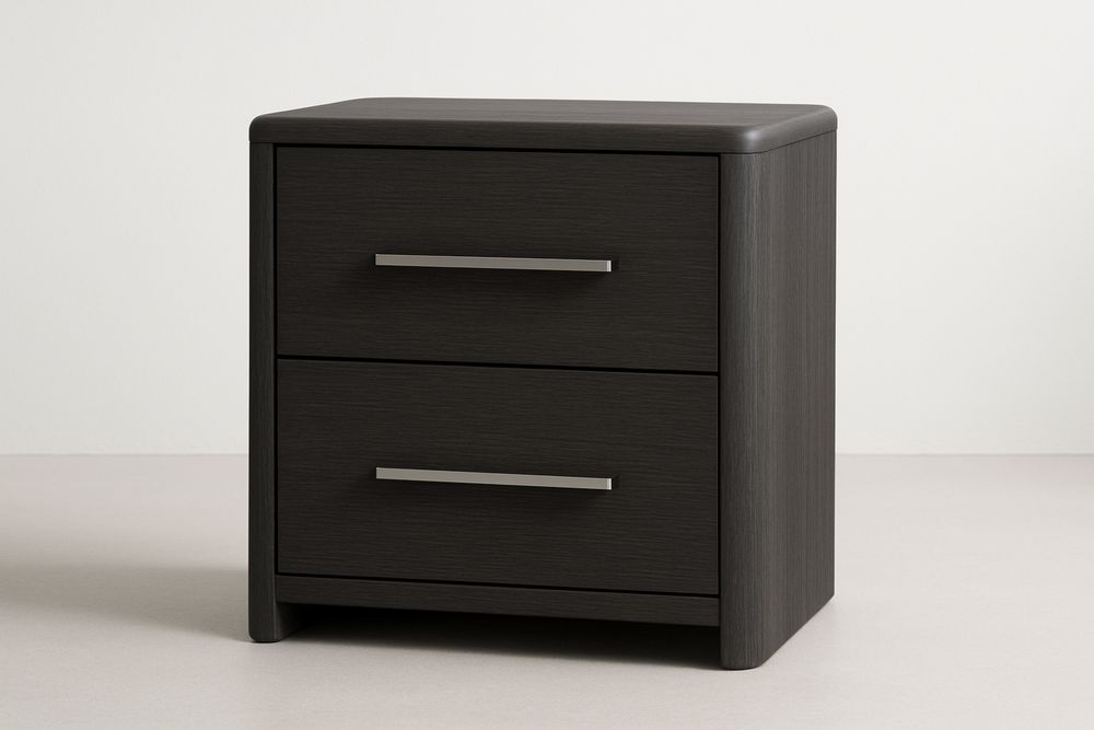 Noční stolek s 2 zásuvkami Černá 40x55x45 cm Dřevotříska-Casavivapt