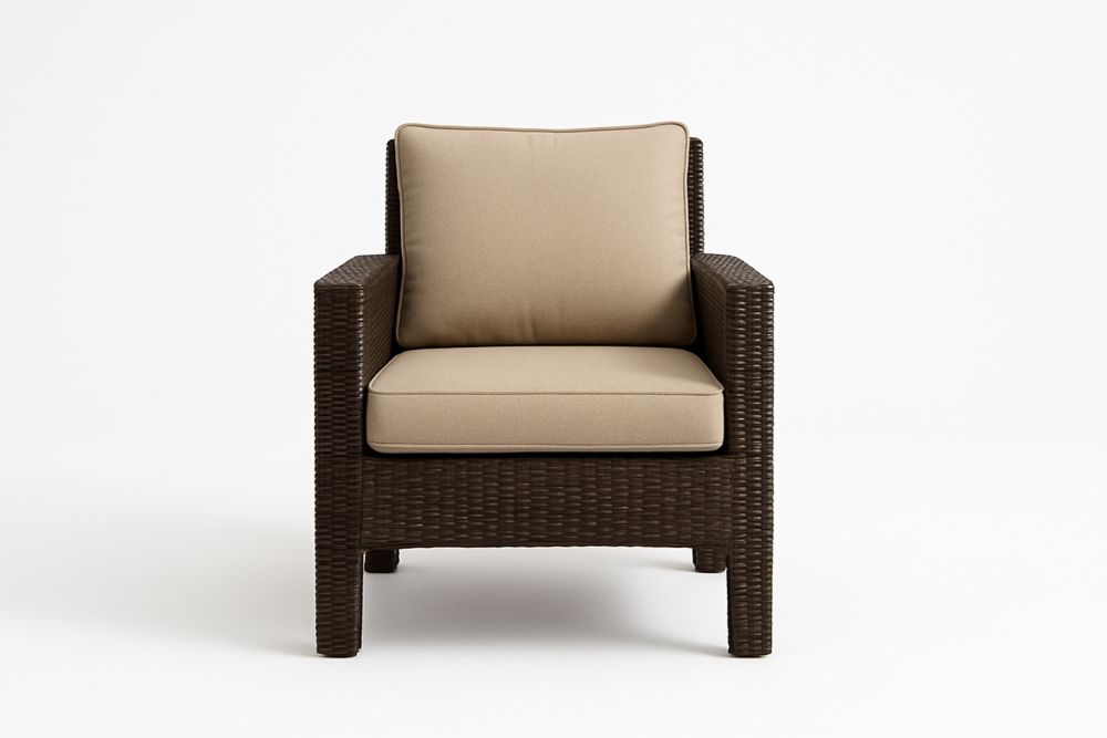 Zahradní křeslo z hliníkového rámu s ratanovým povrchem a polyesterovými polštáři 82x80x85 cm-Casavivapt