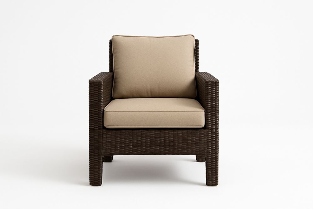 Zahradní křeslo z hliníkového rámu s ratanovým povrchem a polyesterovými polštáři 82x80x85 cm-Casavivapt