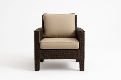 Zahradní křeslo z hliníkového rámu s ratanovým povrchem a polyesterovými polštáři 82x80x85 cm-Casavivapt