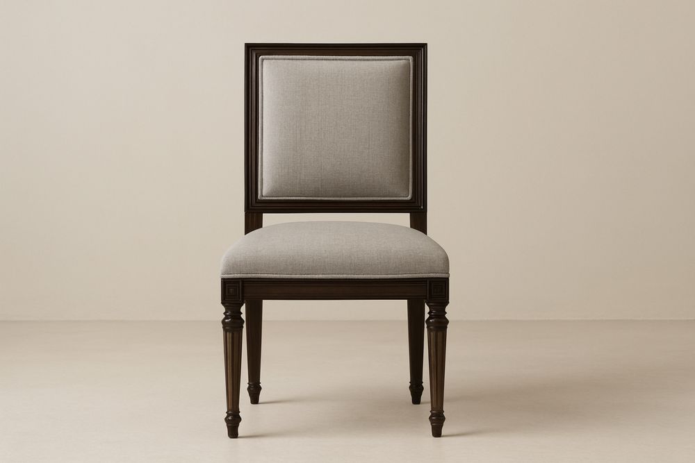 Dřevěná jídelní židle s šedým čalouněním-Casavivapt