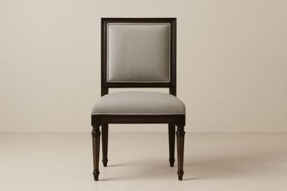 Dřevěná jídelní židle s šedým čalouněním-Casavivapt