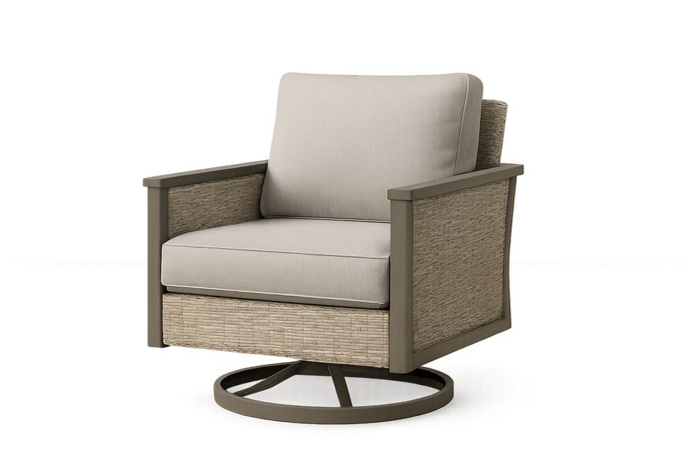 Zahradní otočné křeslo s hliníkovým rámem a krémovými polštáři-Casavivapt