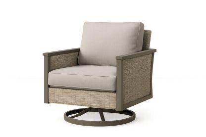 Zahradní otočné křeslo s hliníkovým rámem a krémovými polštáři-Casavivapt