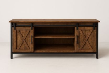 Dřevěný TV stolek s kovovým rámem-Casavivapt