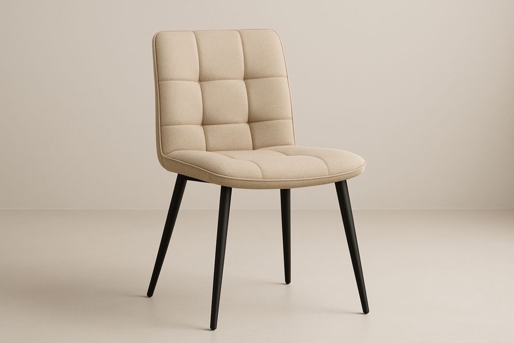 Jídelní židle béžová s kovovými nohami-Casavivapt