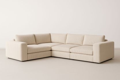 Béžová rohová pohovka s textilním potahem-Casavivapt