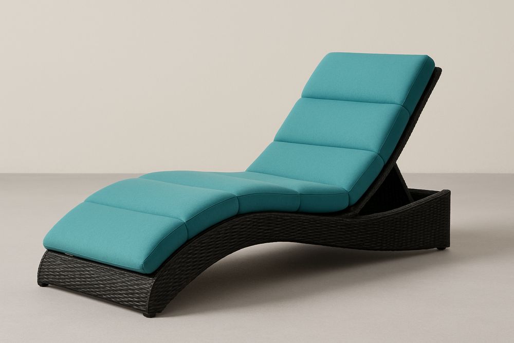 Zahradní lehátko s nastavitelným opěradlem ratan modrá-Casavivapt