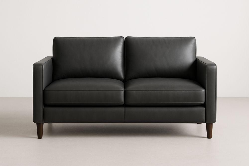 Dvoumístná pohovka černá koženka 150x85x80 cm-Casavivapt