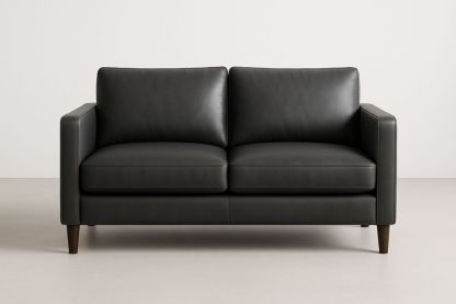 Dvoumístná pohovka černá koženka 150x85x80 cm-Casavivapt
