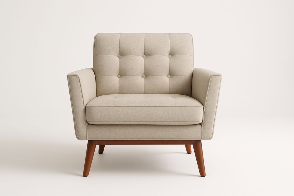 Křeslo béžové látkové dřevěné nohy 90x80x85 cm-Casavivapt