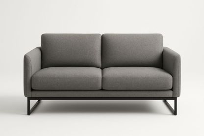 Dvou-místná pohovka šedá látka s kovovým rámem-Casavivapt