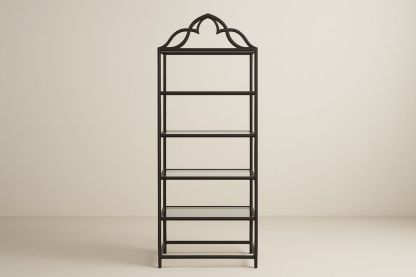 Kovová police s pěti tvrzenými skleněnými policemi-Casavivapt