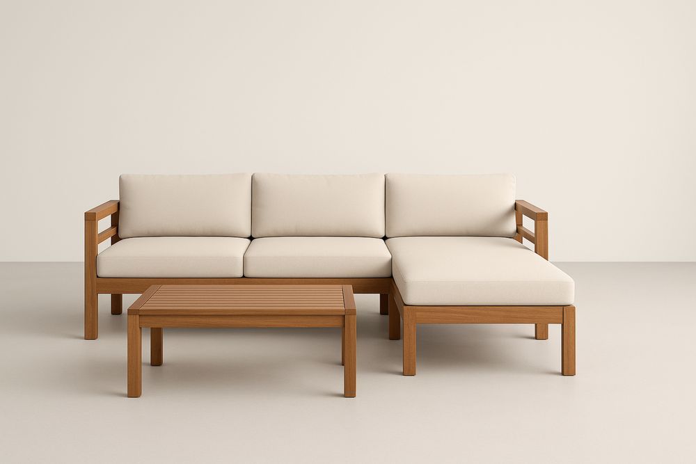 Sada zahradní nábytek 4dílný dřevěný béžová-Casavivapt